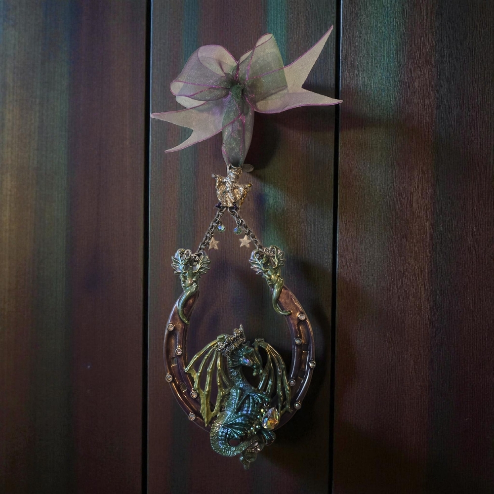 Kirks Folly Enchanted Dragon Wall Decor - Green and Gold‎